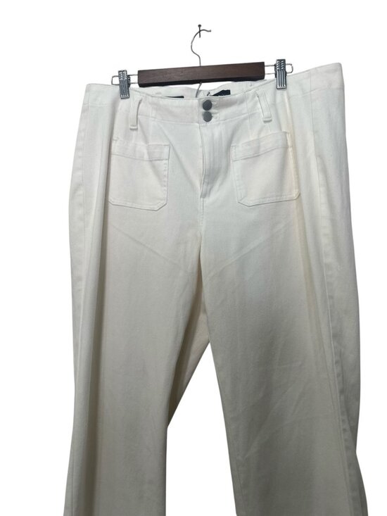 Talbot Wide Leg Trousers Jean Womens 16W White Relaxed High Rise Stretch Preppy - Picture 6 of 14